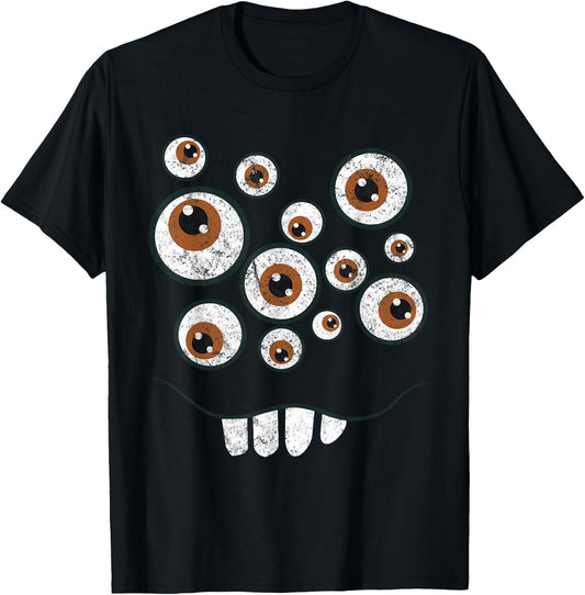 Funny Monster Face Halloween Costume Gift T-Shirt - T-Shirt | Black