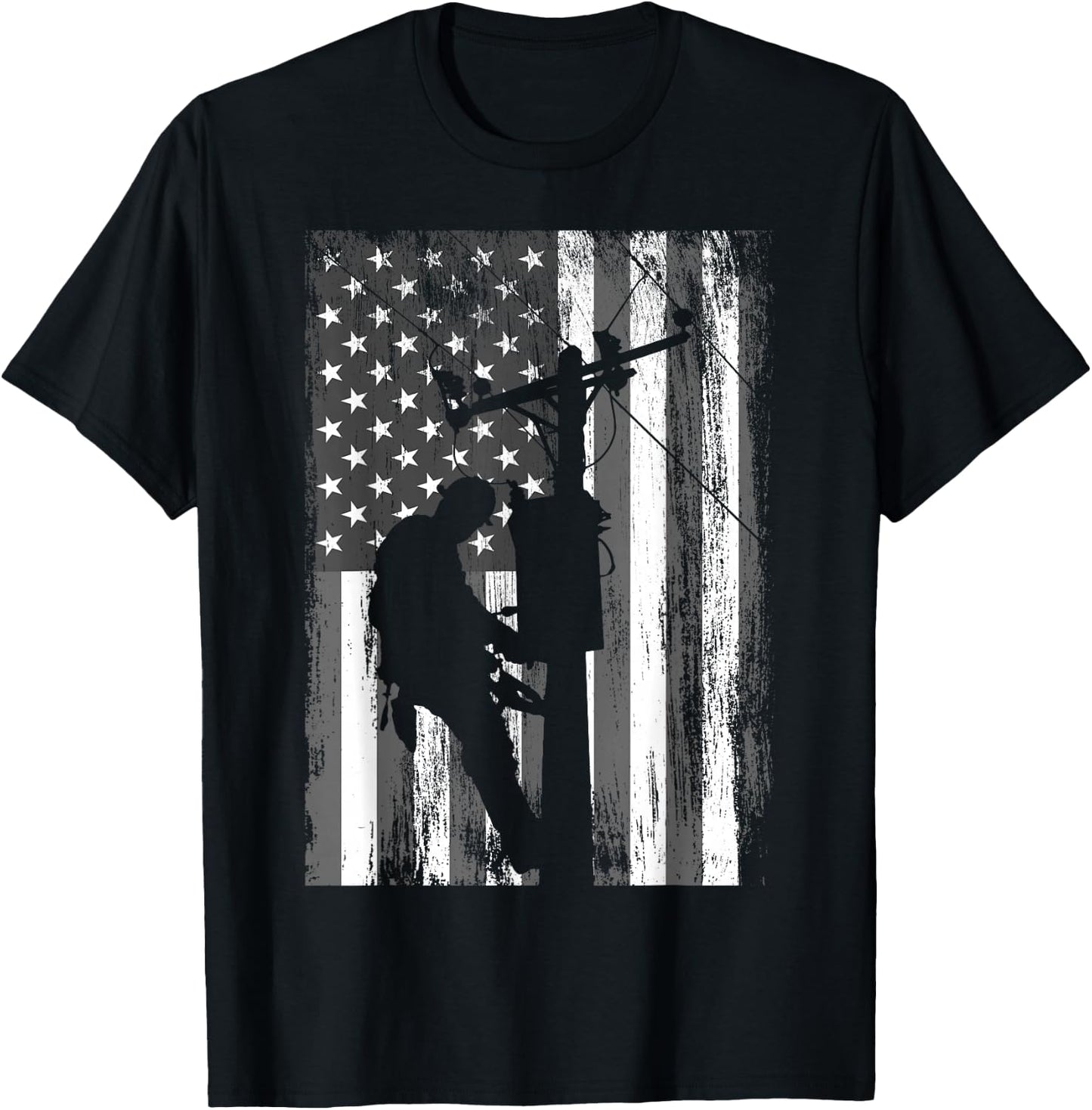 American Lineman Flag T-Shirt - T-Shirt | Black