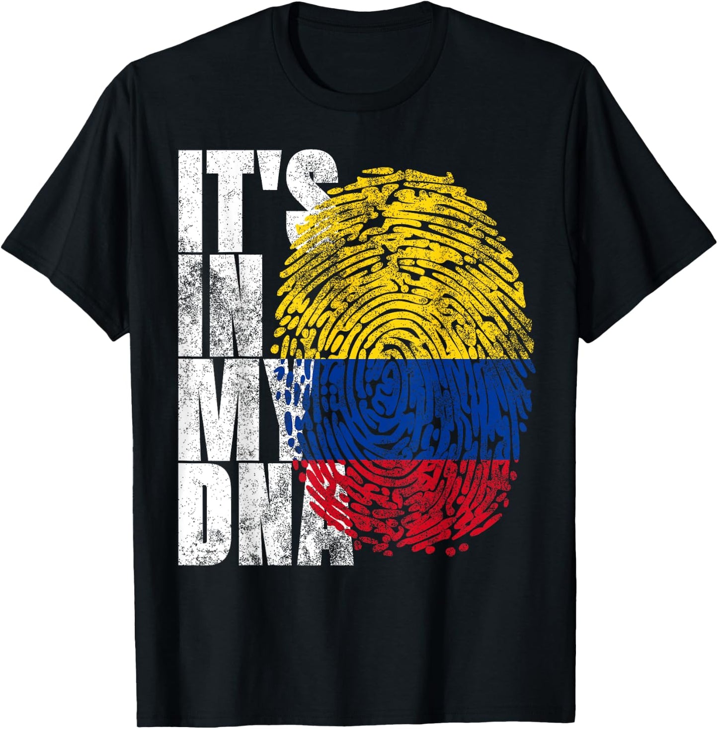 It's In My DNA Colombian Gifts Proud Hispanic Colombia Flag T-Shirt - T-Shirt | Black