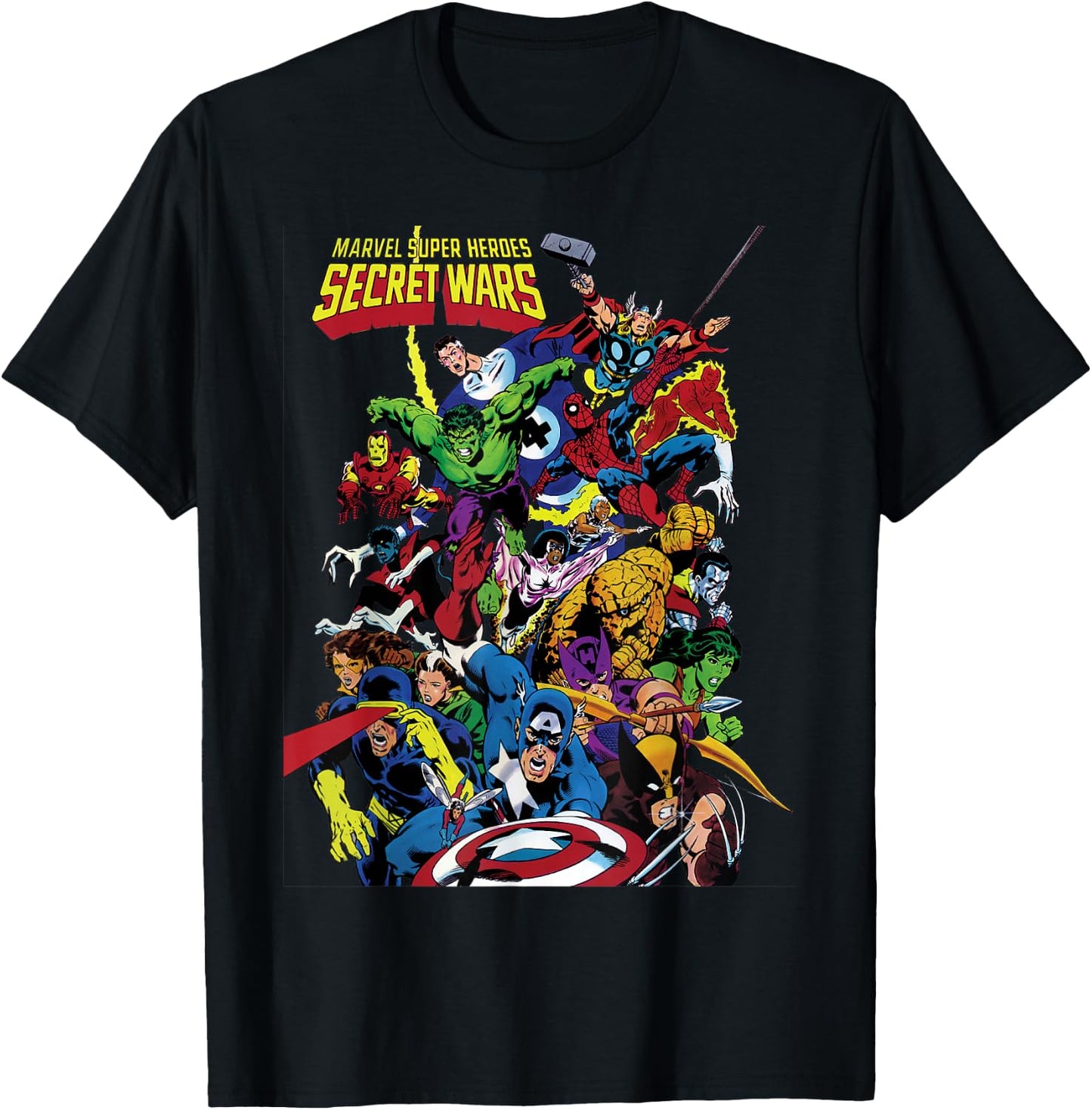 Marvel Exclusive Secret Wars Franchise Hero Collage T-Shirt - T-Shirt | Black