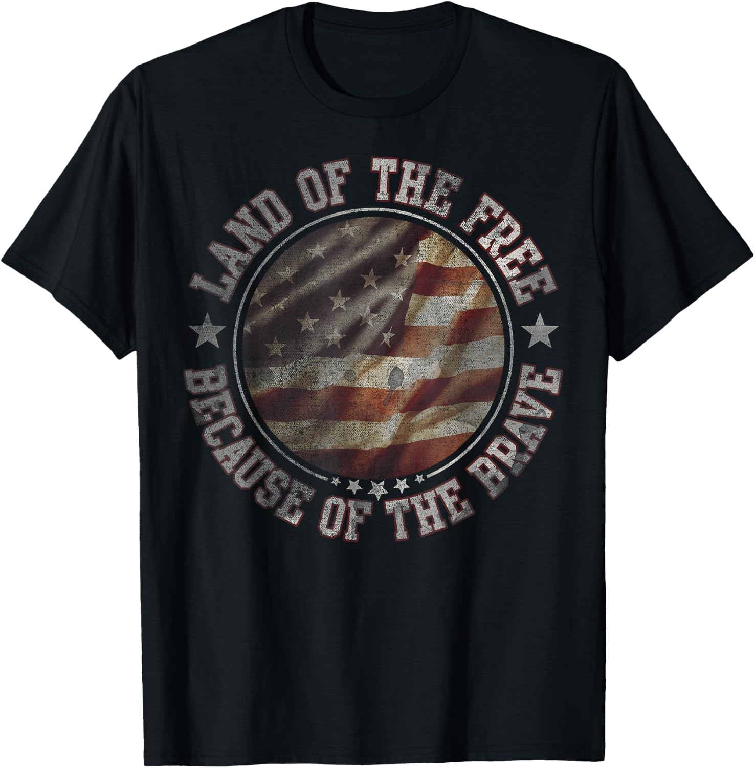 Land Of The Free Because Of The Brave USA T-Shirt - T-Shirt | Black