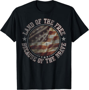 Land Of The Free Because Of The Brave USA T-Shirt - T-Shirt | Black