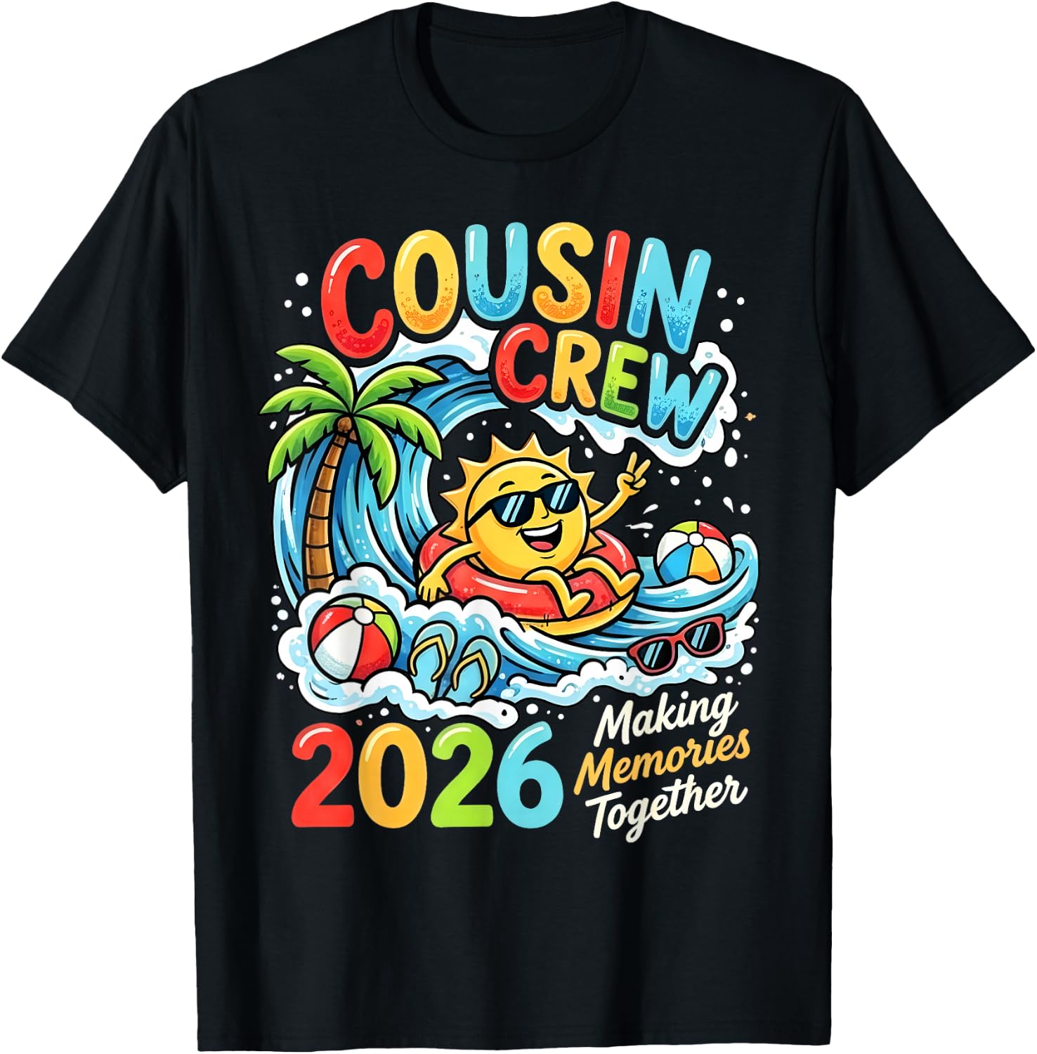 Cousin Crew 2026 Vacation Summer Memories Matching Family T-Shirt - T-Shirt | Black