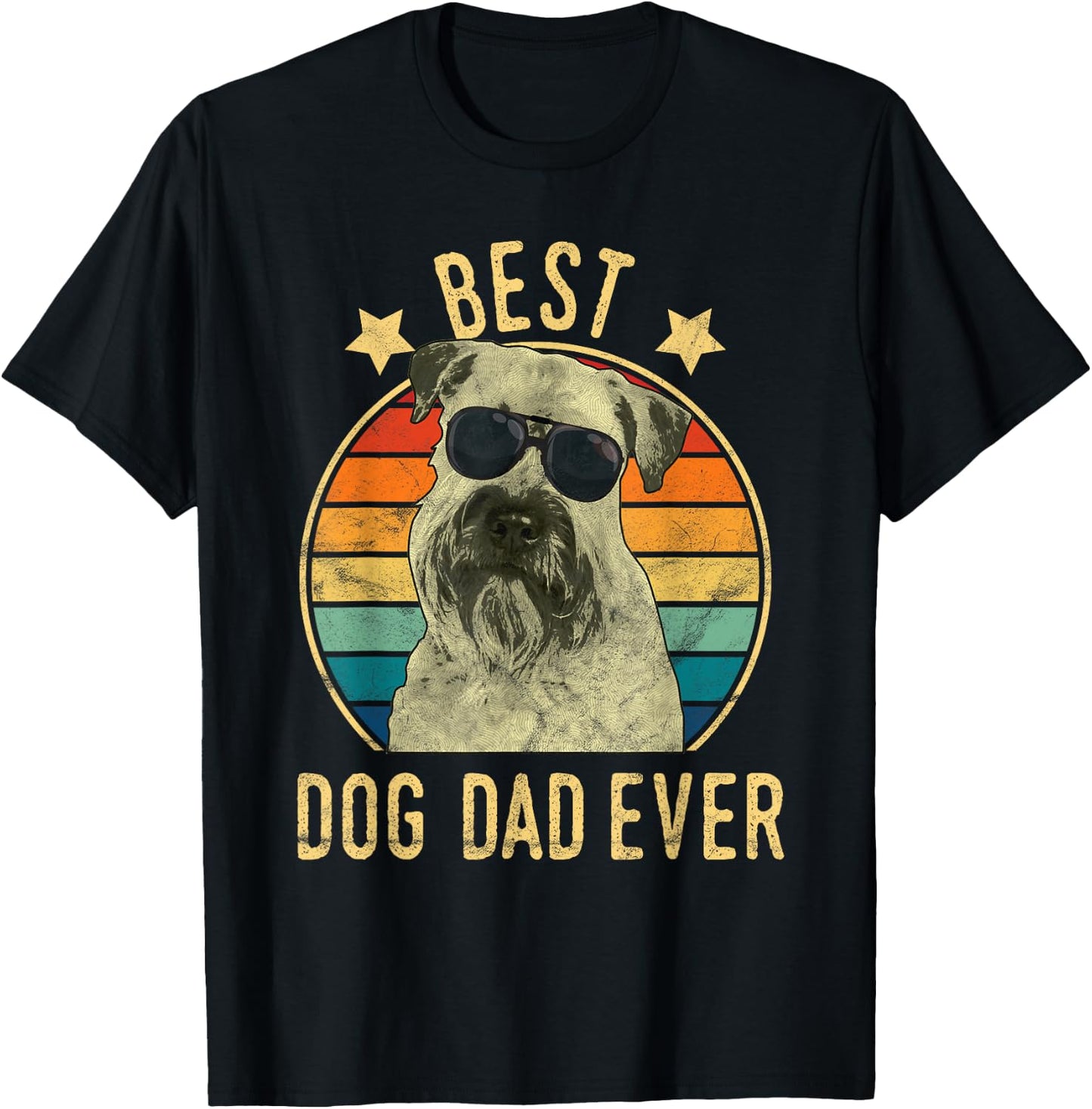 Best Dog Dad Ever Soft Coated Wheaten Terrier Father's Day T-Shirt - T-Shirt | Black