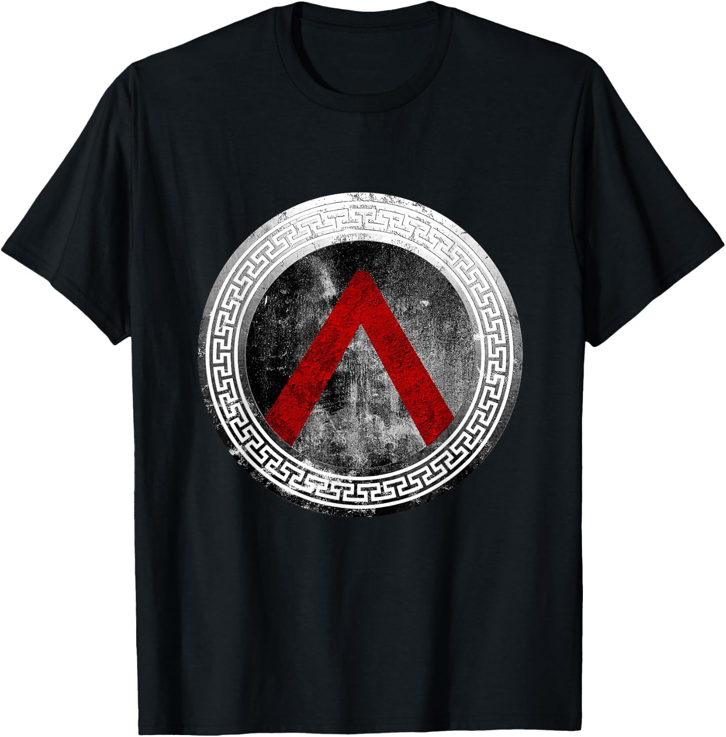 Spartan Warrior Lambda Shield Ancient Greek Vintage T-Shirt - T-Shirt | Black