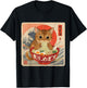 Tabby Cat Ramen Japanese Wave Art , Men, and Kids T-Shirt - T-Shirt | Black