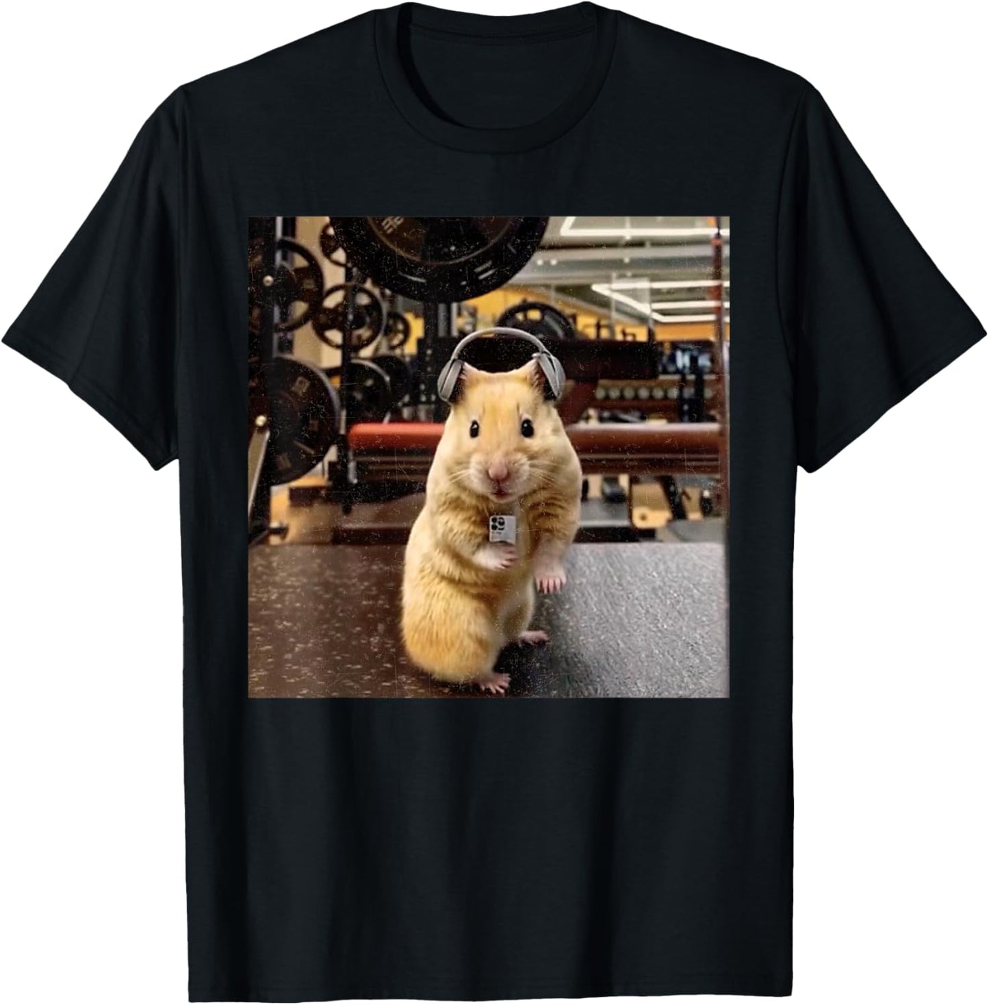 Funny Hamster Selfie Hamster Gym Meme Deadlift Training T-Shirt - T-Shirt | Black