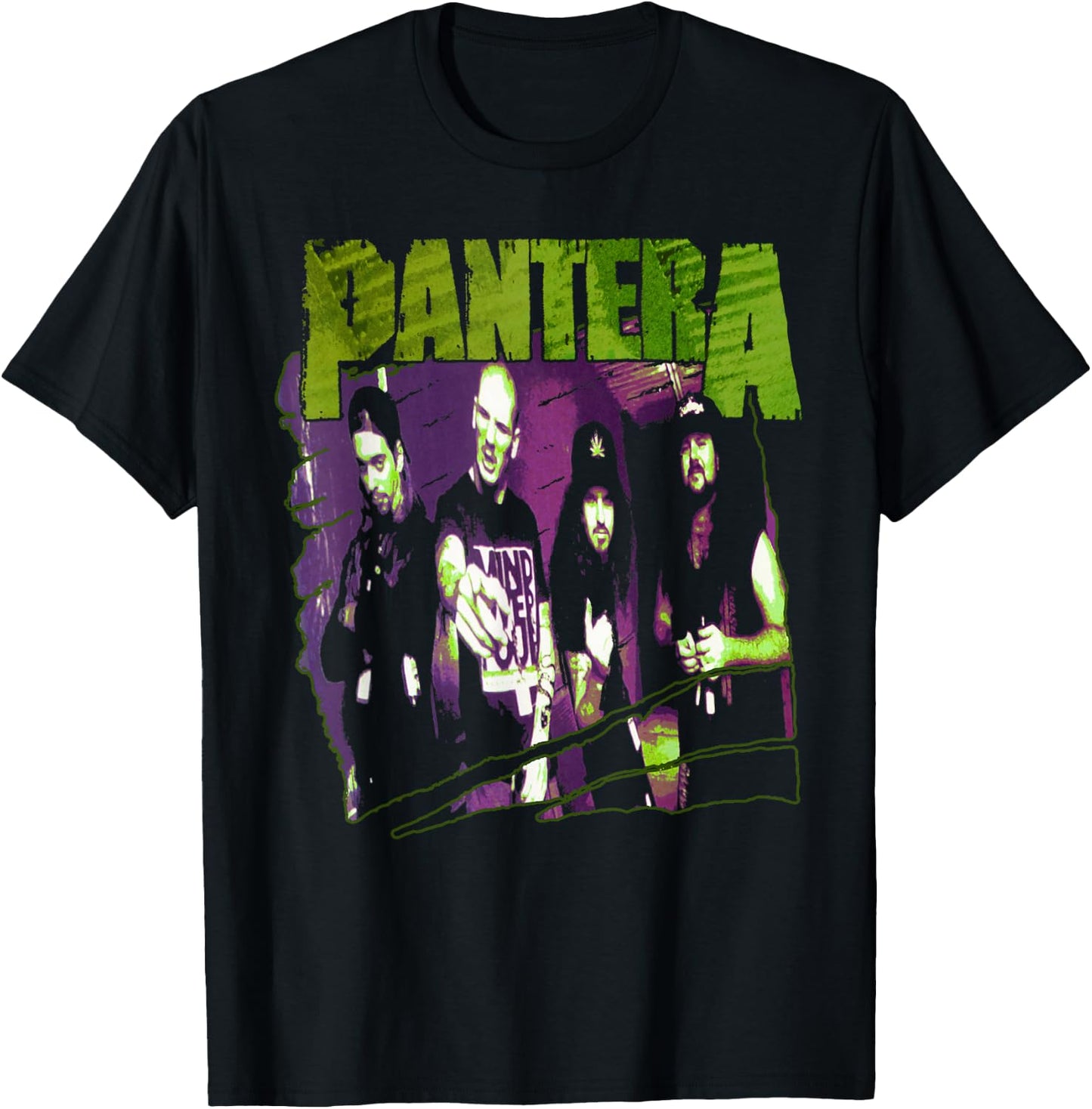 Pantera Official Vintage Group Sketch T-Shirt - T-Shirt | Black