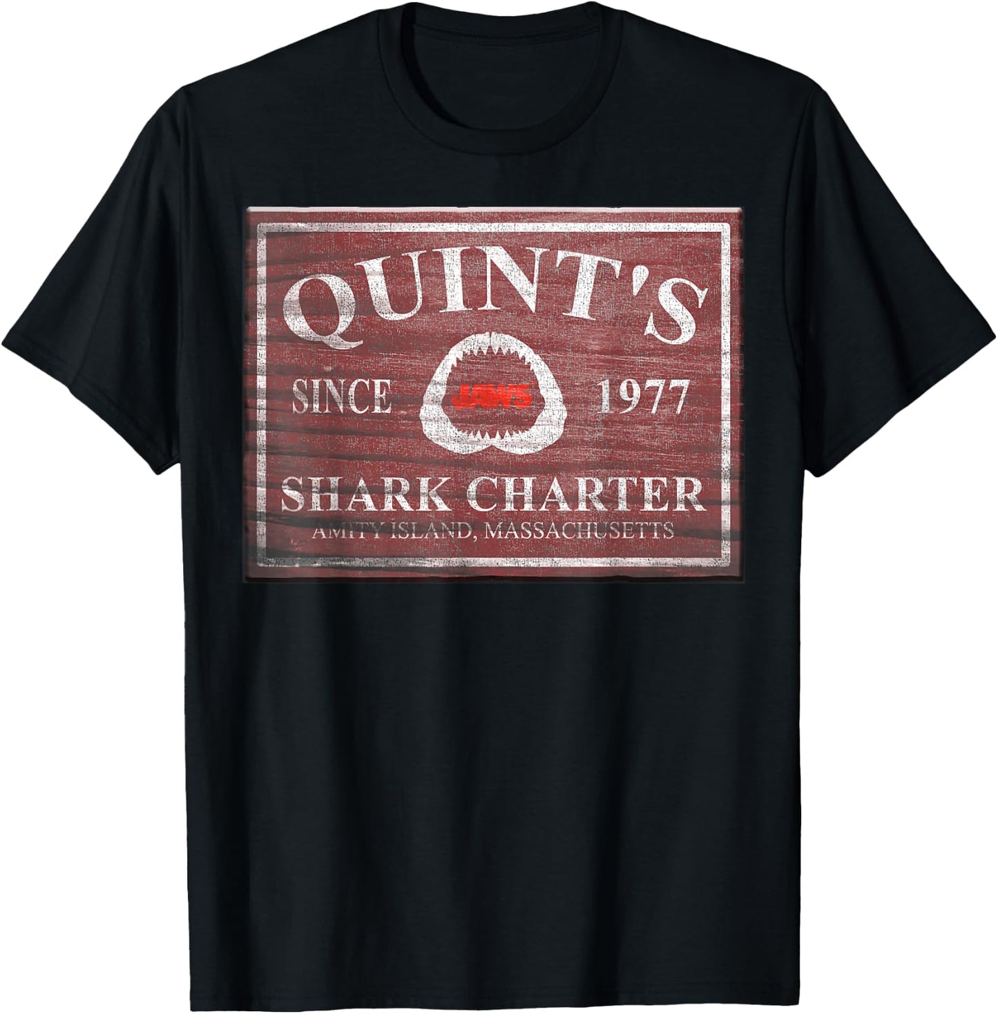 Jaws Quints Shark Charter Graphic T-Shirt - T-Shirt | Black
