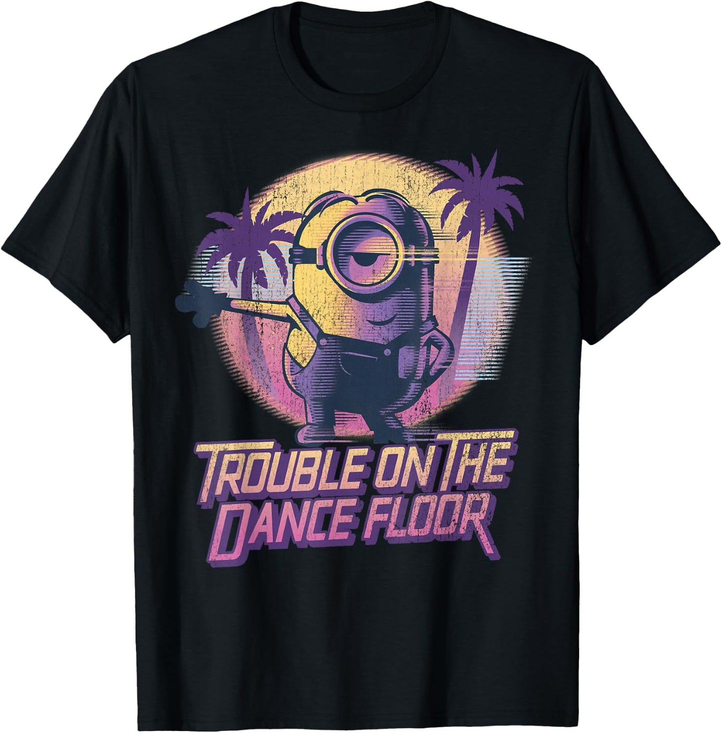 Despicable Me Minions Tropical Dance Trouble Graphic T-Shirt - T-Shirt | Black