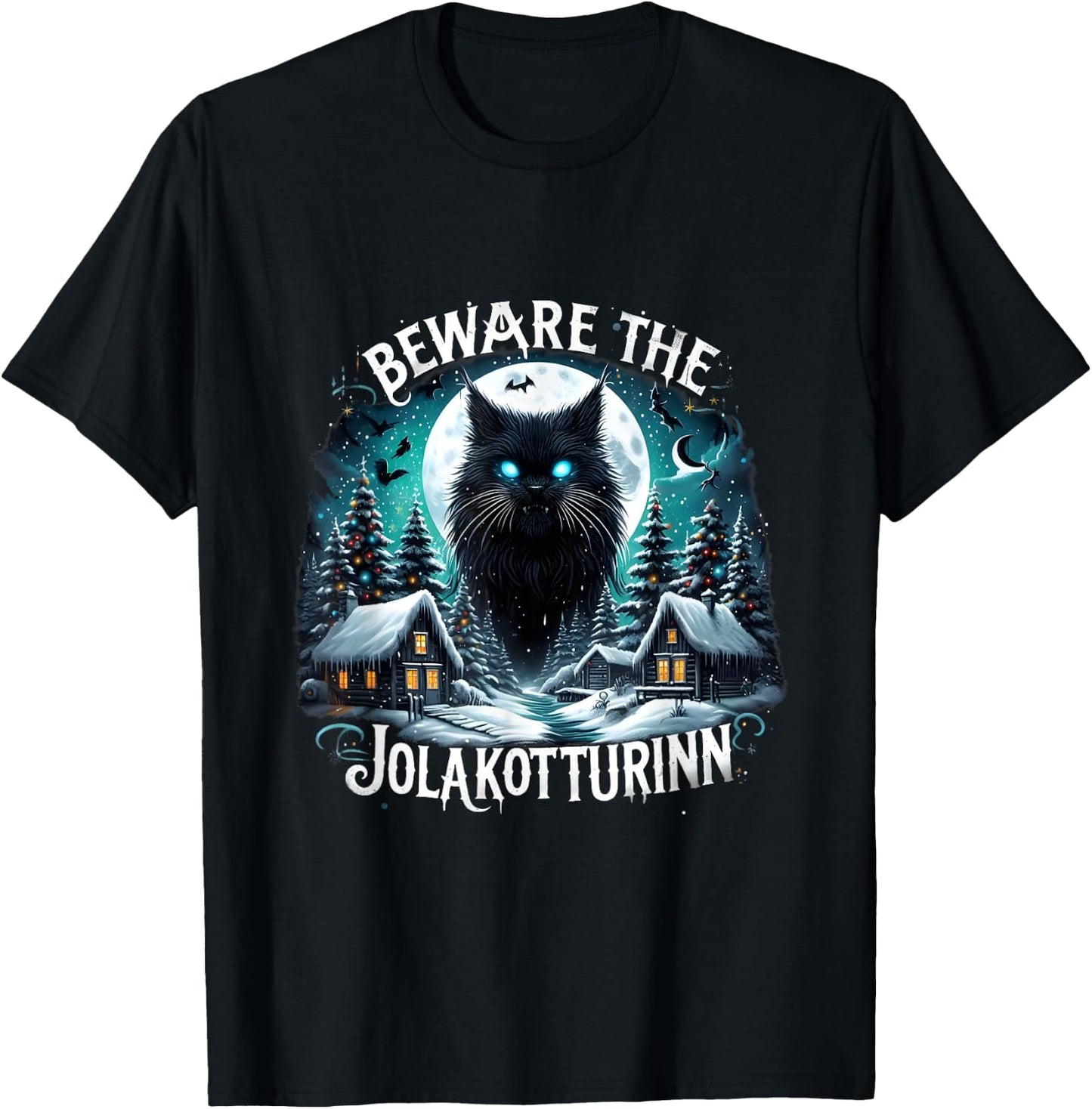Beware The Jolakotturinn Yule Cat Icelandic Christmas Norse Women T-Shirt - T-Shirt | Black
