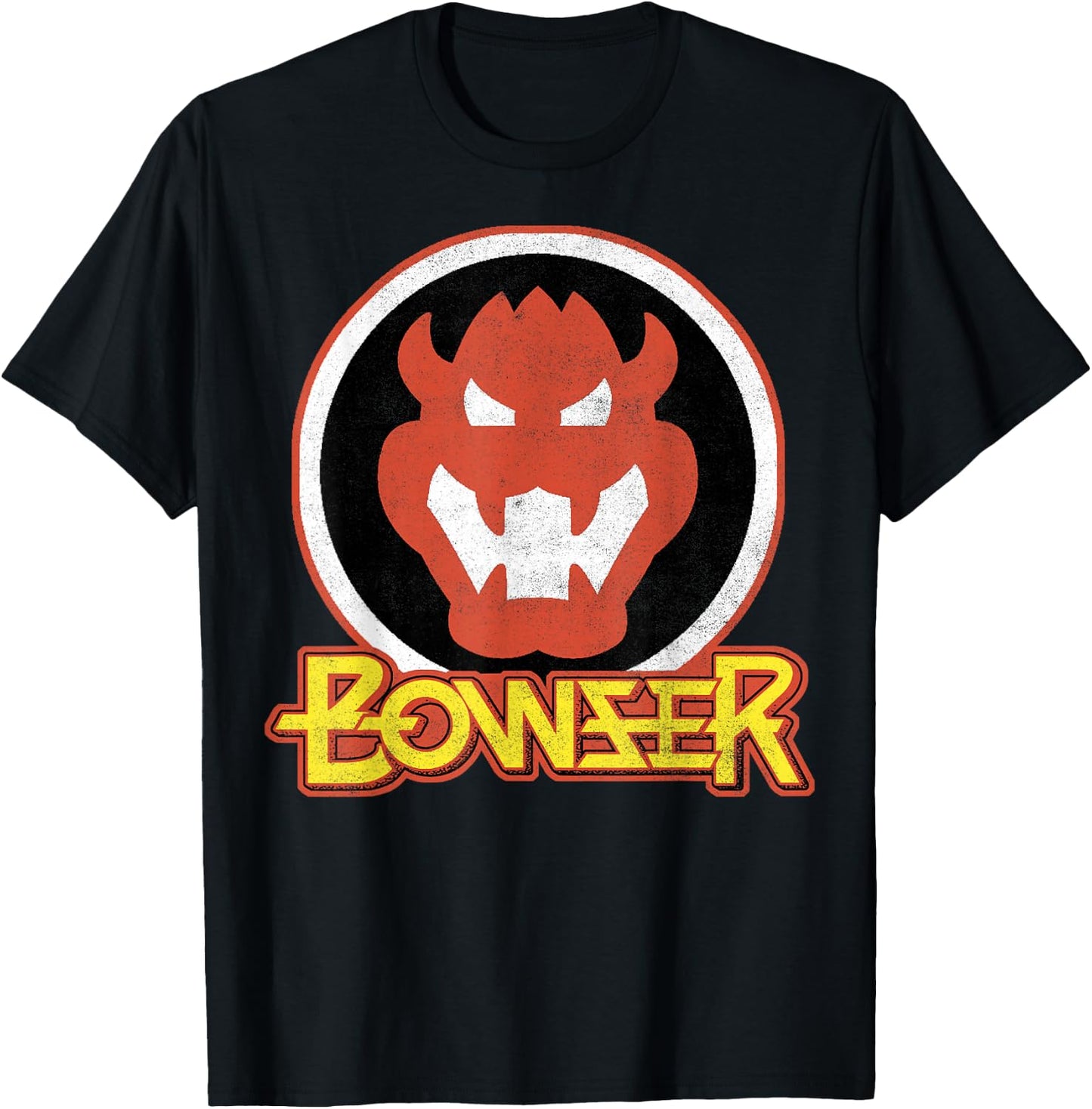 Super Mario Bowser Retro Portrait Graphic T-Shirt - T-Shirt | Black