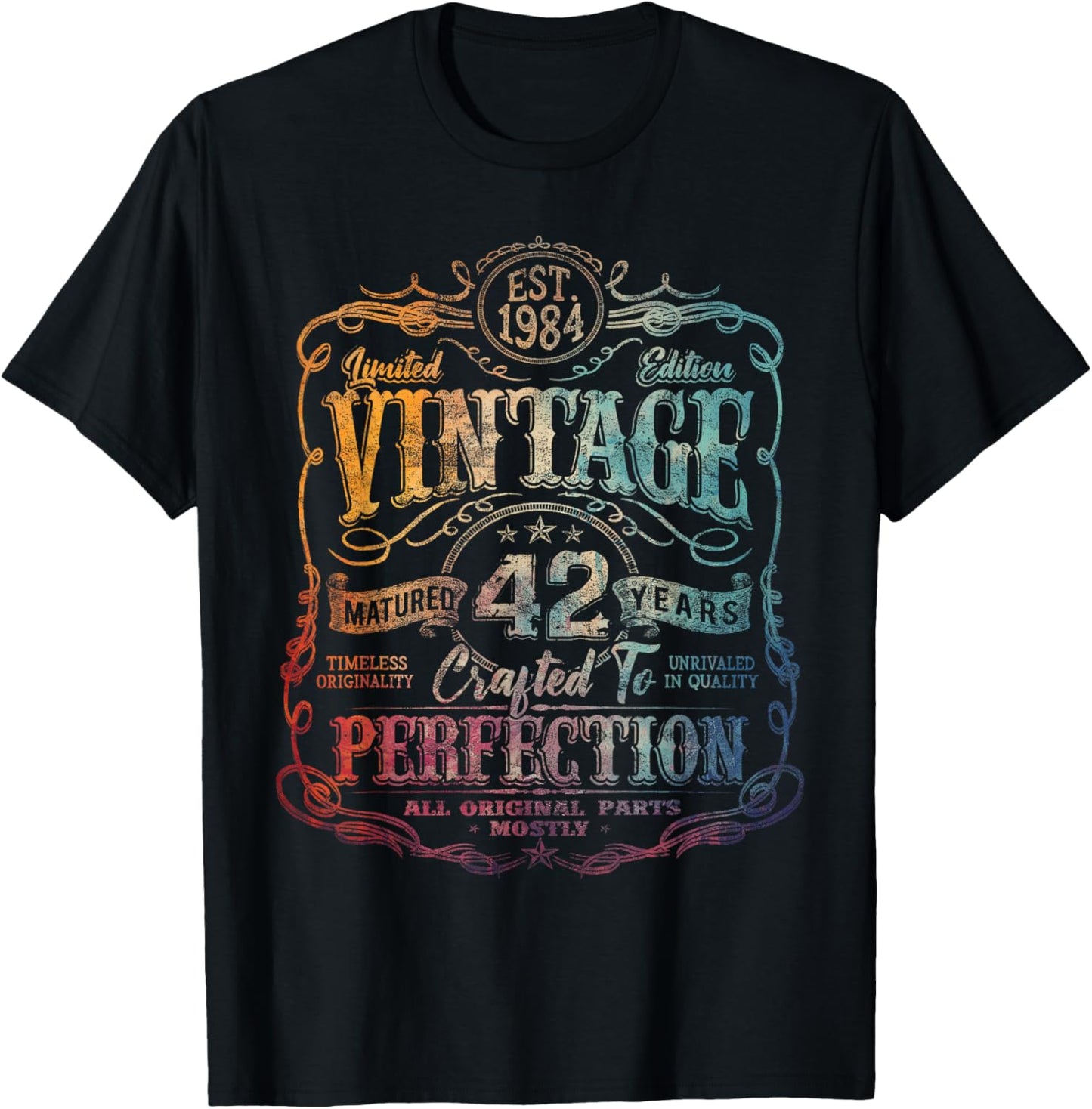 Vintage 1984 Limited Edition Shirt 42 Year Old 42nd Birthday T-Shirt - T-Shirt | Black