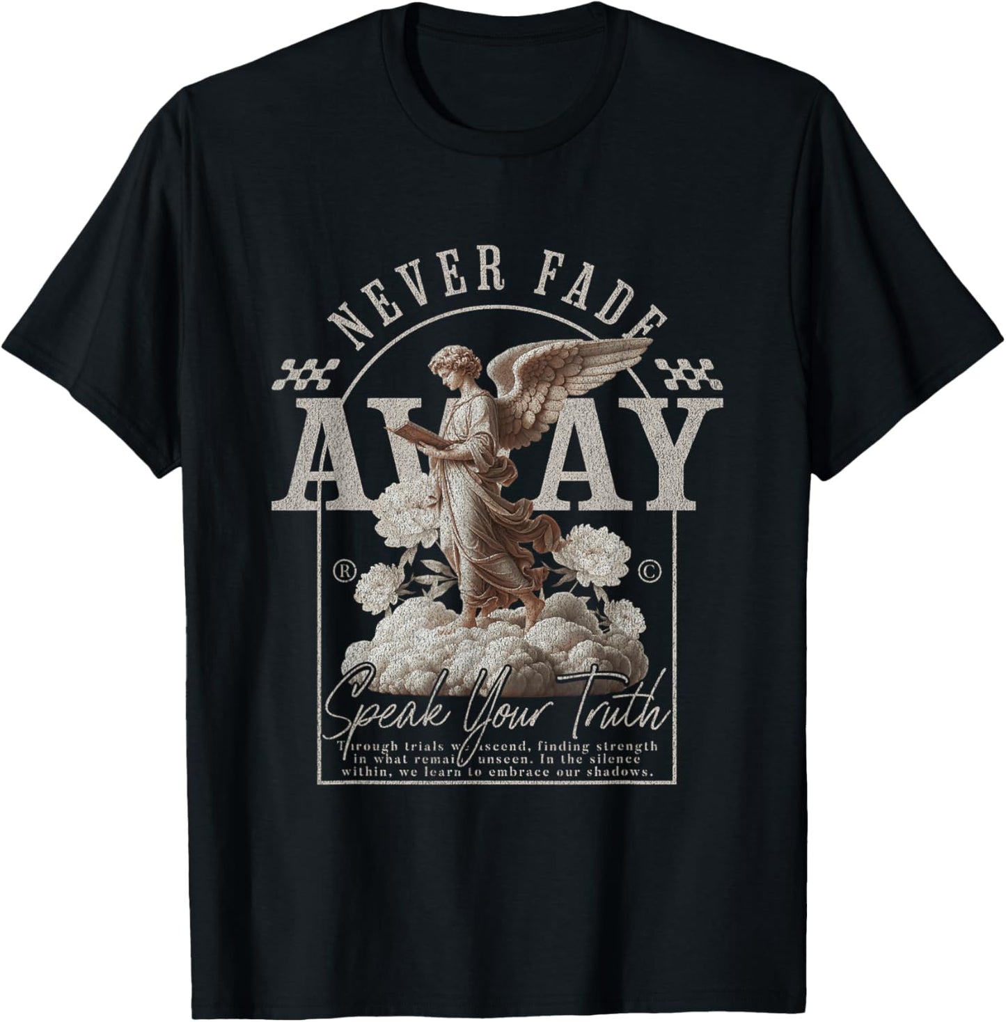 Vintage Y2K Grunge Aesthetic Alt Goth Angel Gothic T-Shirt - T-Shirt | Black