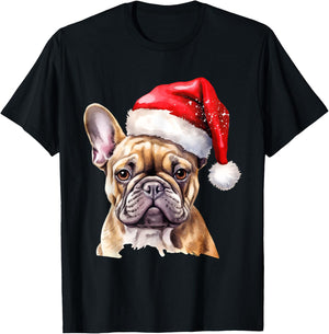 French Bulldog Christmas Dog T-Shirt - T-Shirt | Black