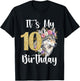 It's My 10th Birthday Wolf Wolves Themed Birthday Girl T-Shirt - T-Shirt | Black