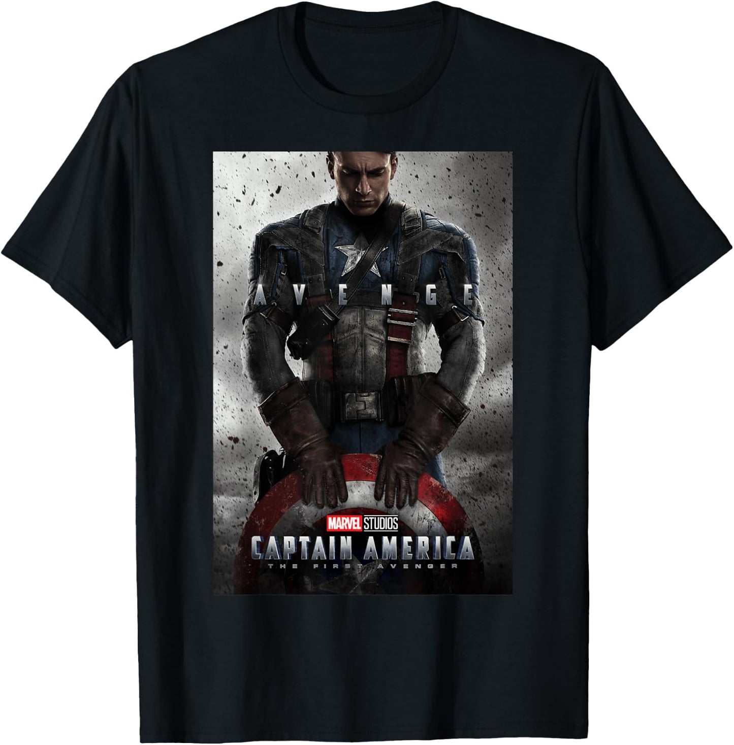 Marvel Studios Captain America Movie Poster T-Shirt - T-Shirt | Black
