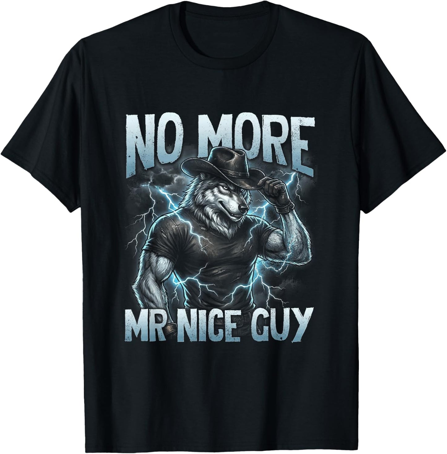 Funny Alpha Wolf No-More Mr-Nice Guy Brainrot Alpha-Male T-Shirt - T-Shirt | Black