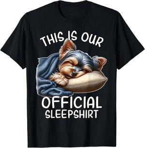 Sleeping Yorkie Lover Yorkshire Terrier Pajama Terrier T-Shirt - T-Shirt | Black