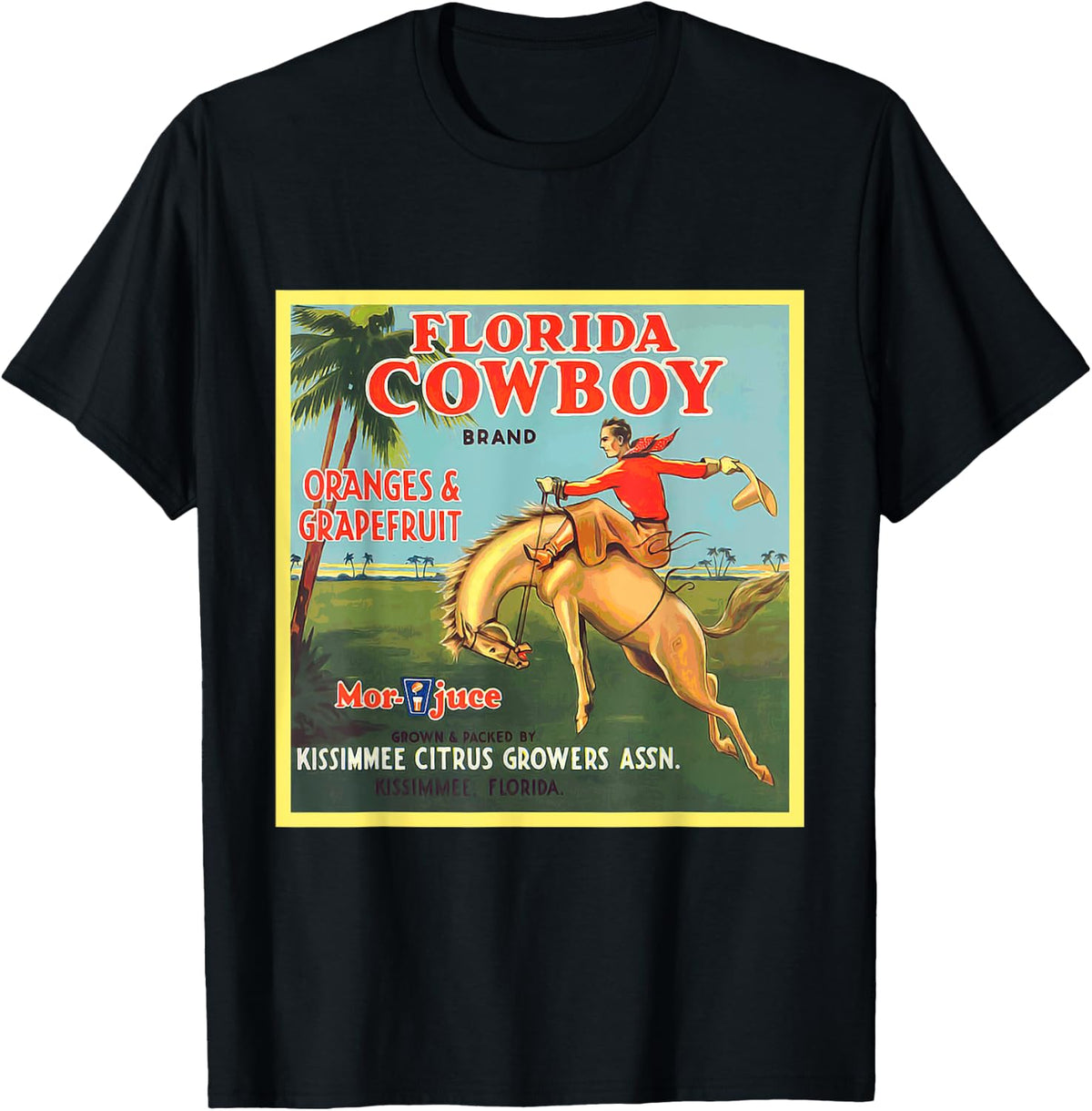 Florida Cowboy Horse Vintage Shirt T-Shirt - T-Shirt | Black
