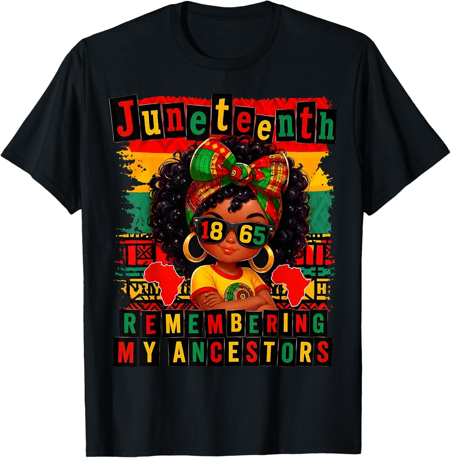 Retro Juneteenth Remembering My Ancestors Gift T-Shirt - T-Shirt | Black