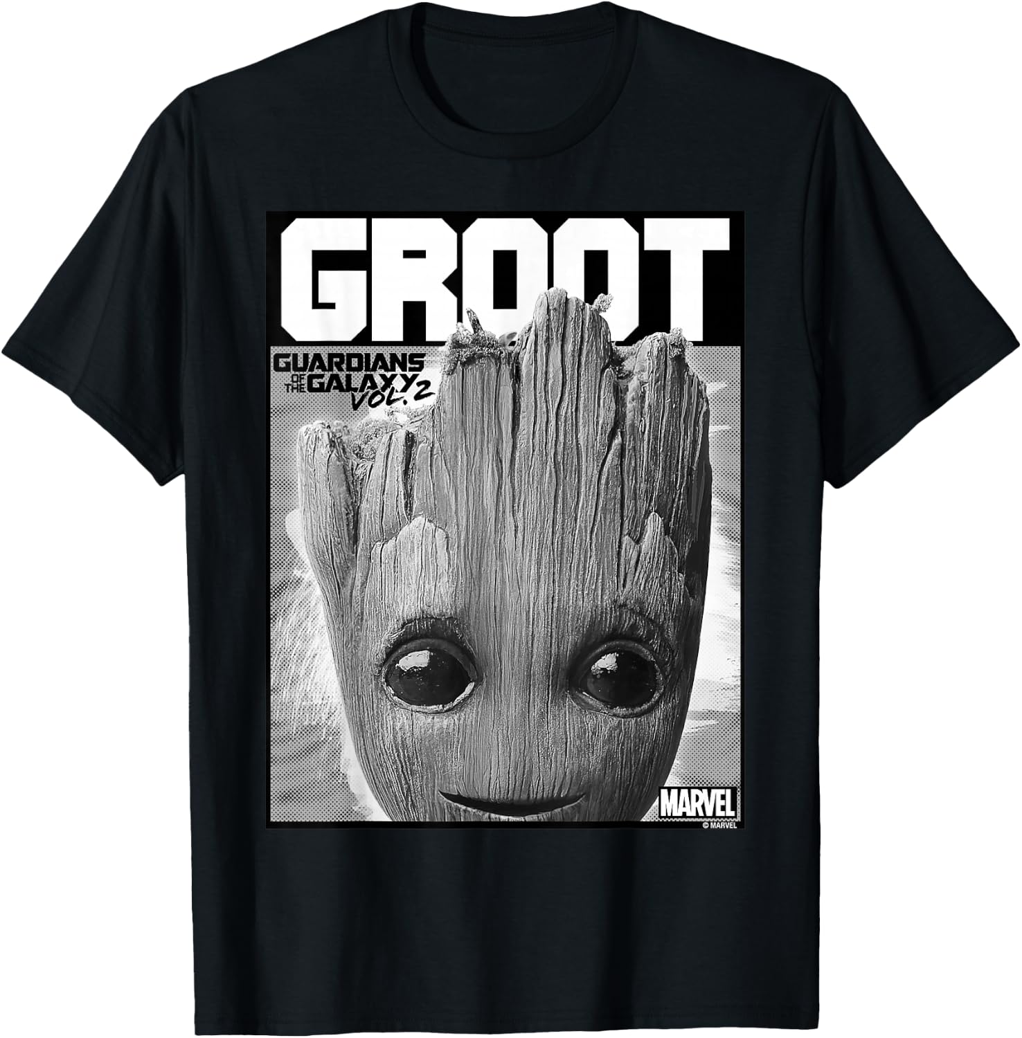 Marvel Guardians Vol. 2 Baby Groot Close-Up C1 T-Shirt - T-Shirt | Black