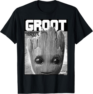 Marvel Guardians Vol. 2 Baby Groot Close-Up C1 T-Shirt - T-Shirt | Black