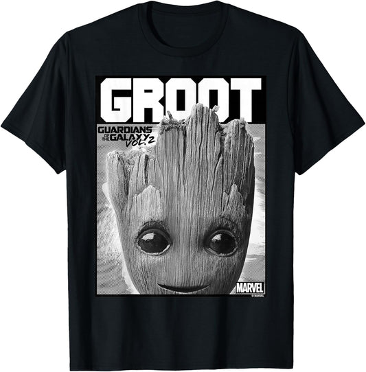 Marvel Guardians Vol. 2 Baby Groot Close-Up C1 T-Shirt - T-Shirt | Black