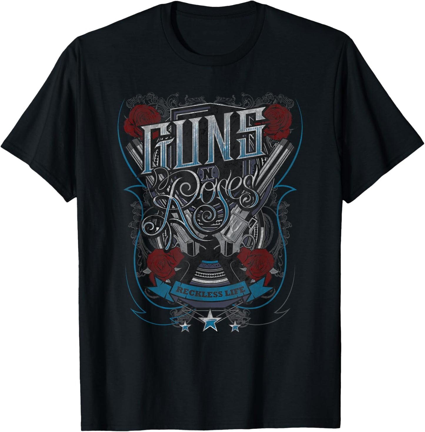 Guns N' Roses Official Reckless Life Guns T-Shirt - T-Shirt | Black