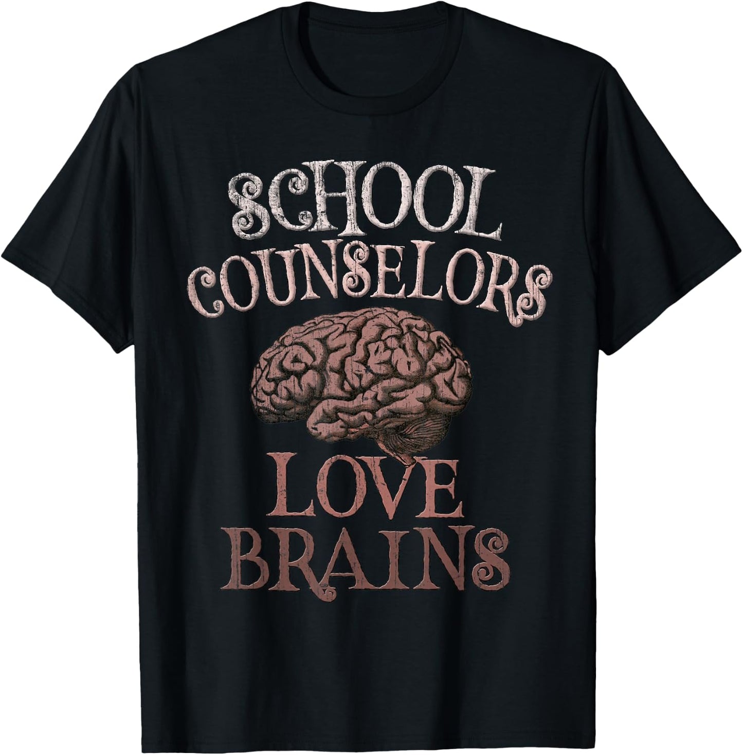 Funny SCHOOL COUNSELORS LOVE BRAINS This is My Scary Spooky T-Shirt - T-Shirt | Black