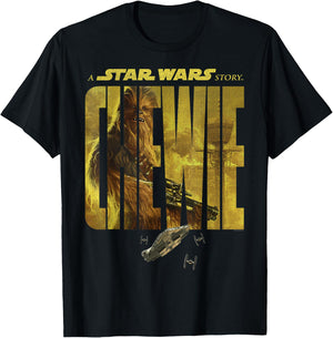 Star Wars Han Solo Story Chewie Logo Silhouette Fill T-Shirt - T-Shirt | Black