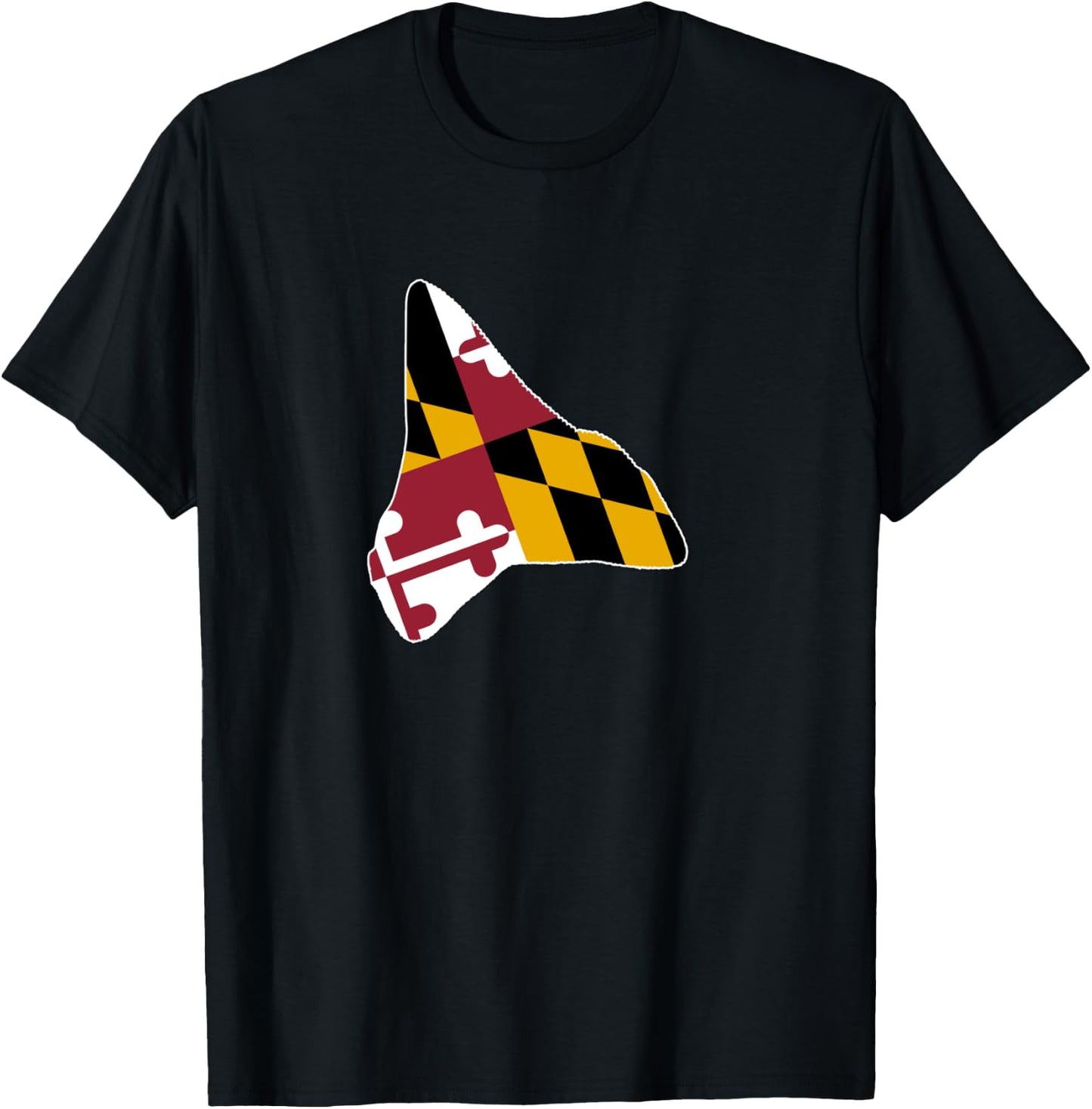 Maryland Flag Shark Tooth LS Shirt Relic And Fossil Hunter T-Shirt - T-Shirt | Black