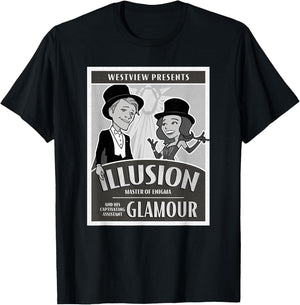 Marvel WandaVision Westview Presents Retro Magician Poster T-Shirt - T-Shirt | Black