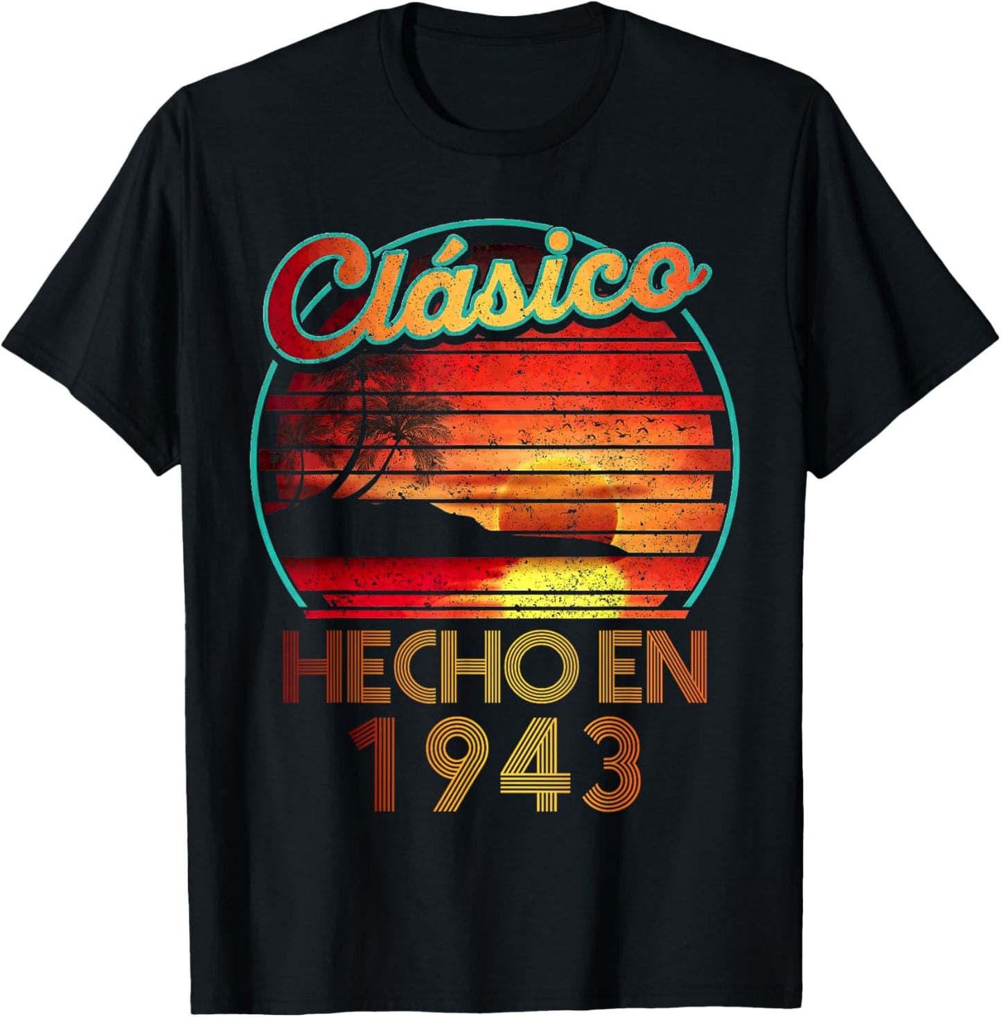 Spanish Made in 1943 Birthday Classic Retro T-Shirt - T-Shirt | Black