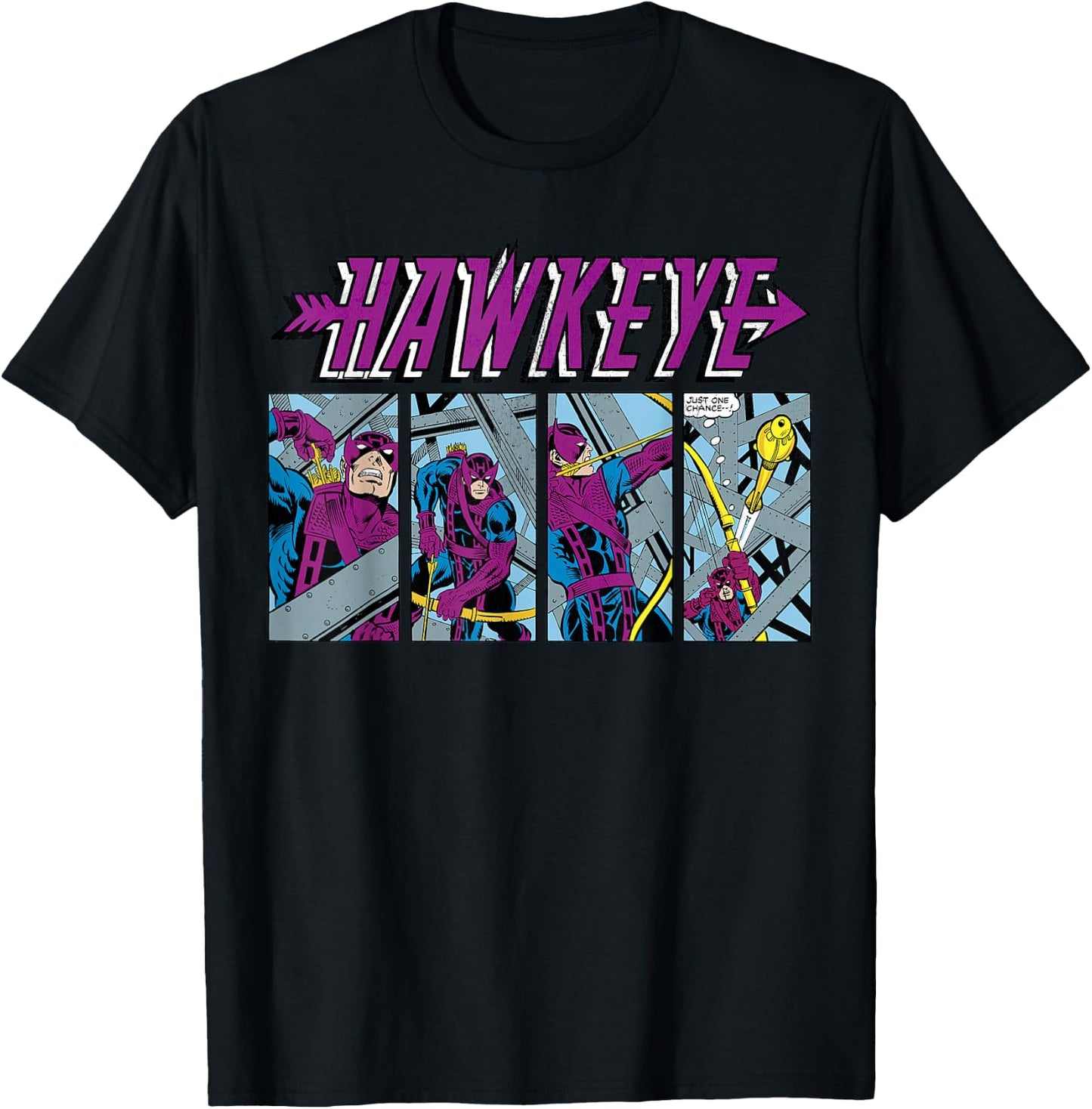 Marvel Hawkeye 'Just One Chance' Classic Comic Art T-Shirt - T-Shirt | Black