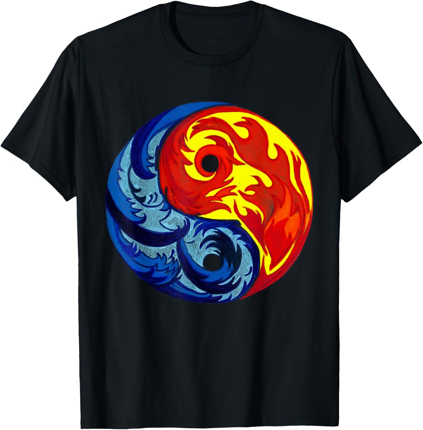 Fire and Ice Yin-Yang T-Shirt - T-Shirt | Black