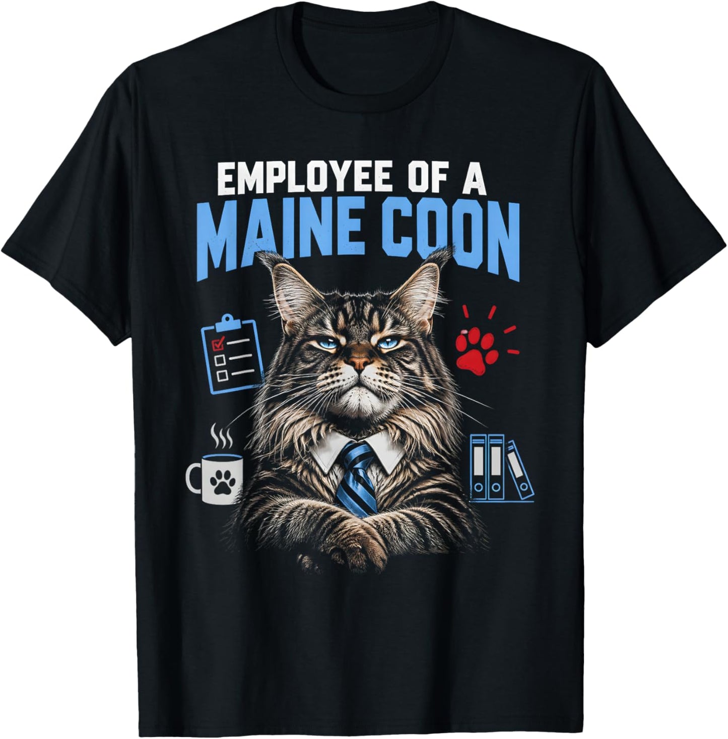 Employee of A Maine Coon Cat Servant T-Shirt - T-Shirt | Black