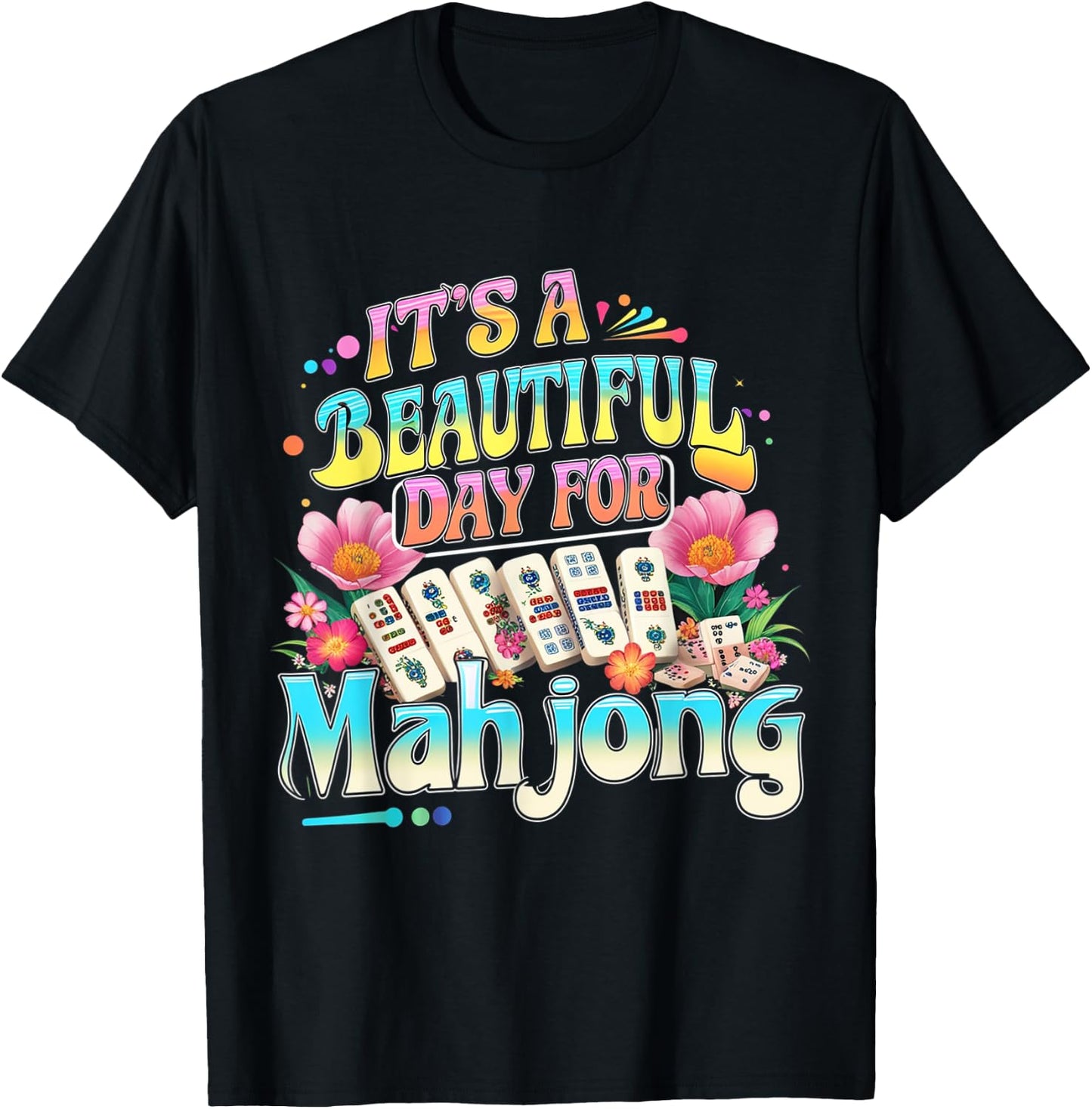 It's A Beautiful Day For Mahjong Funny Groovy Essential T-Shirt - T-Shirt | Black