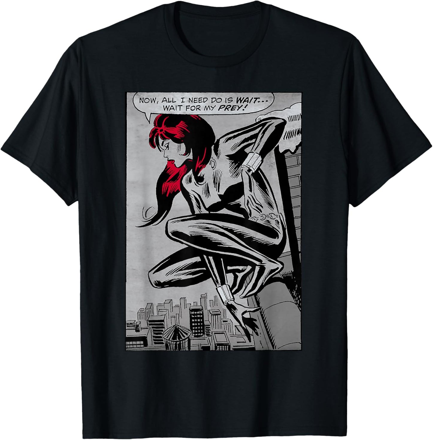 Marvel Black Widow Classic Retro Panel Art Graphic T-Shirt - T-Shirt | Black