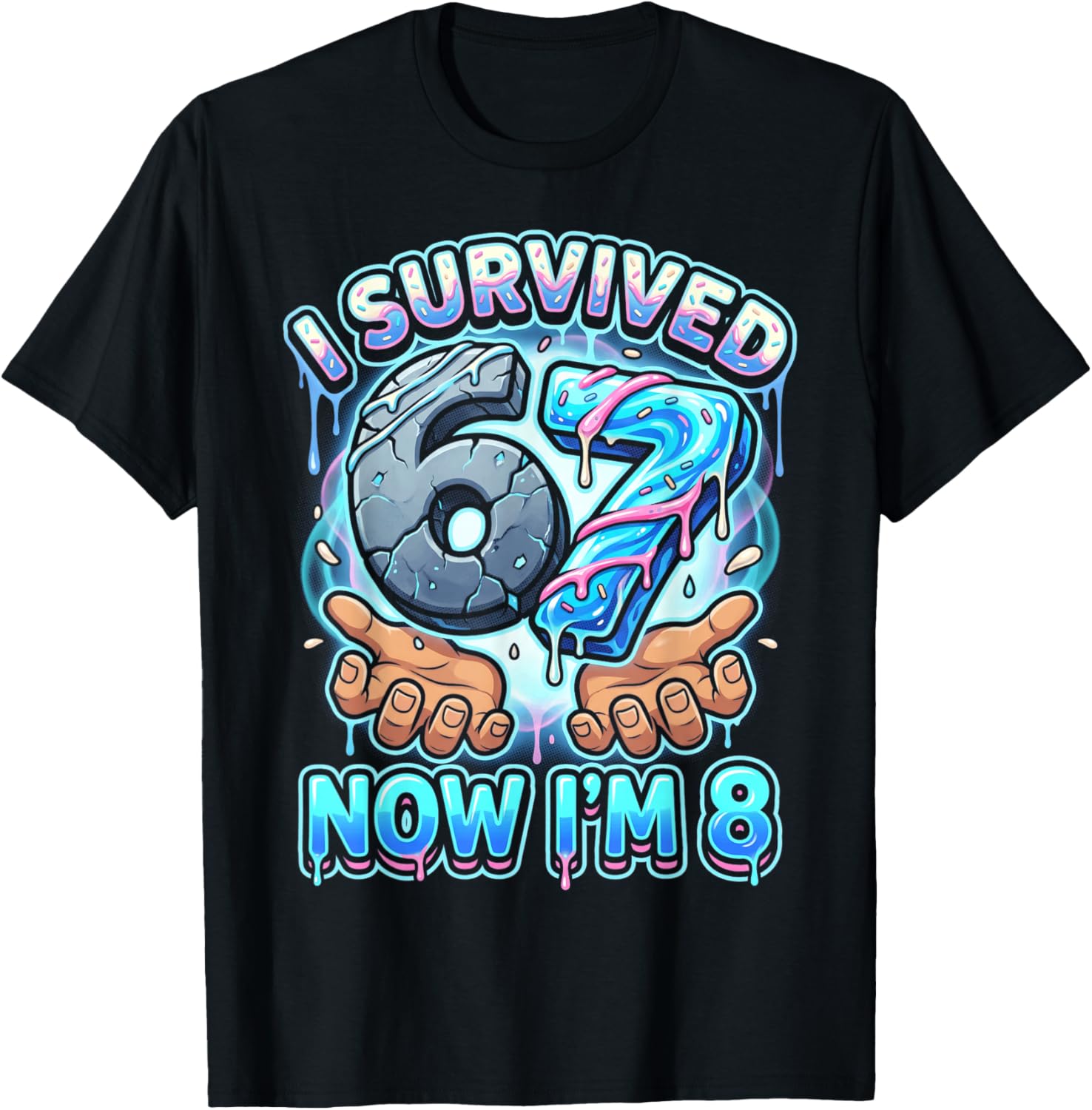 I Survived 6 7 Now I'm 8 8th Birthday Boys T-Shirt - T-Shirt | Black