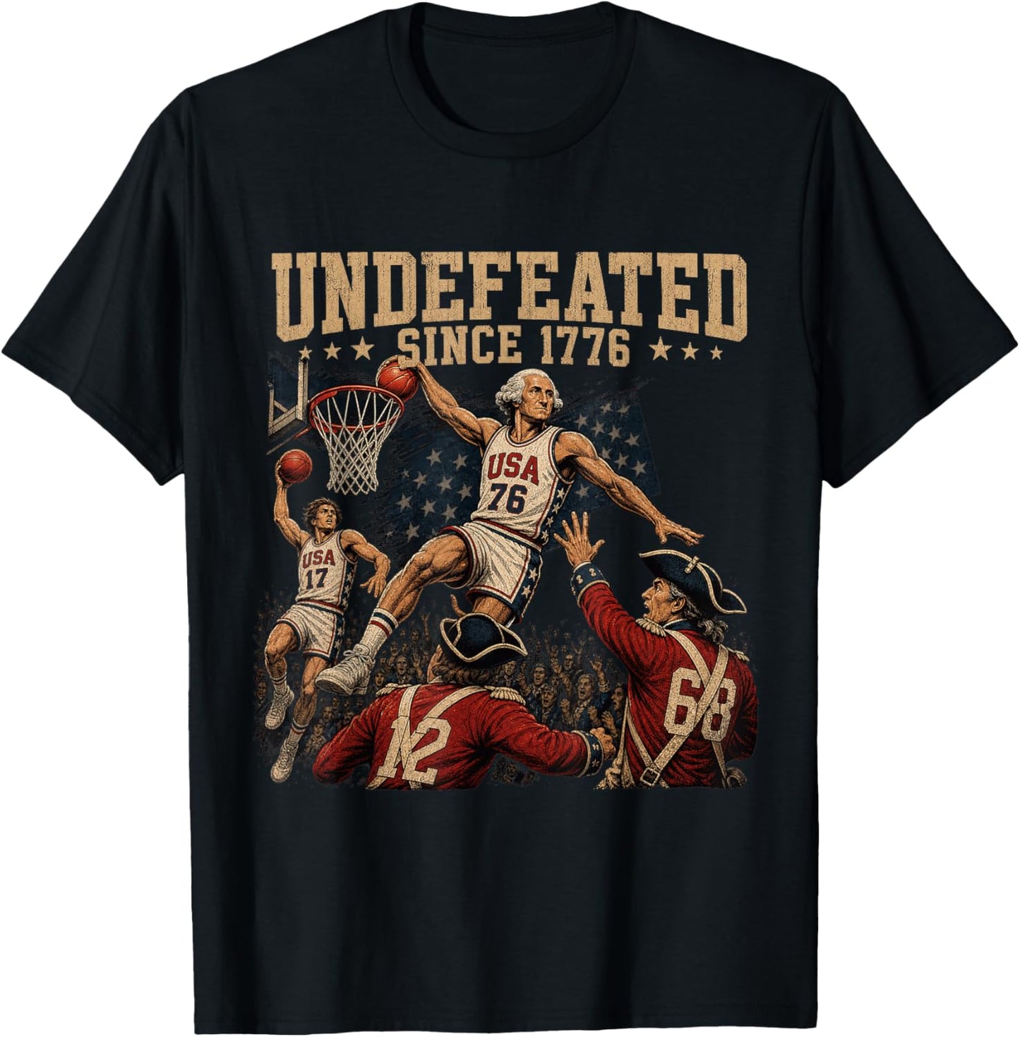 Undefeated Since 1776 America 4th of July Independence Day T-Shirt - T-Shirt | Black