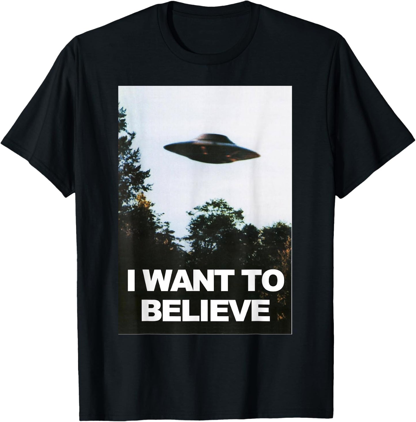 Alien UFO Hunter Shirt I Want To Believe T-Shirt - T-Shirt | Black