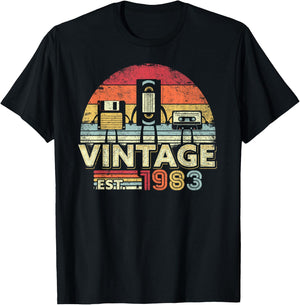 1983 Shirt. Birthday Vintage . Retro Vintage T-Shirt - T-Shirt | Black
