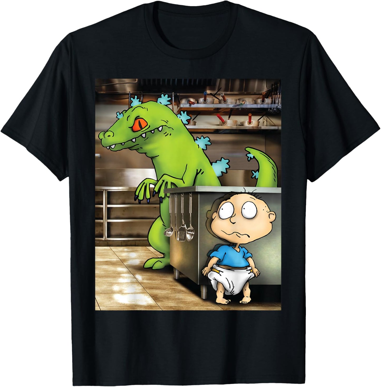 Reptar and Tommy Jurassic Park T-Shirt - T-Shirt | Black