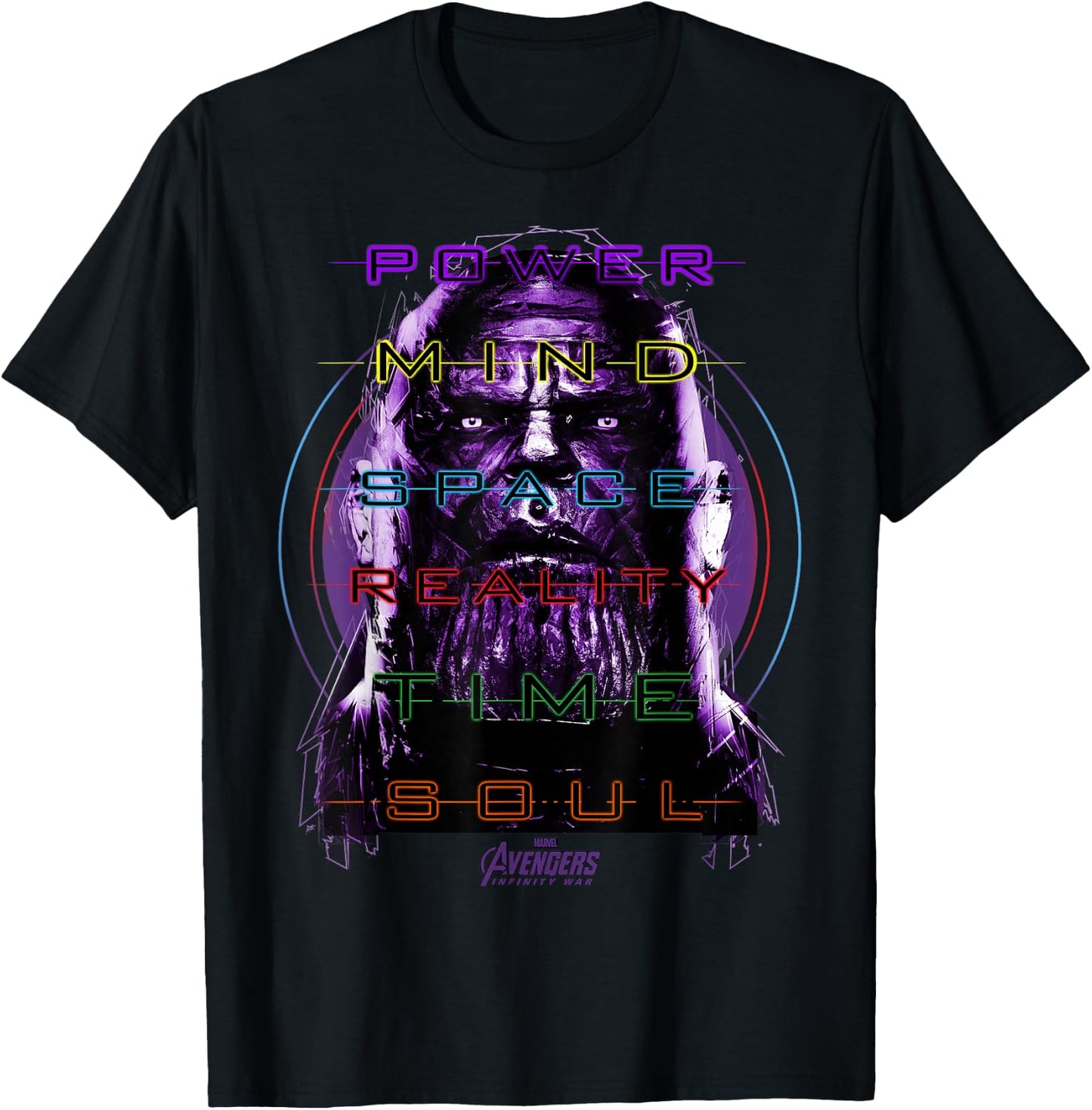 Marvel Infinity War Thanos 6 Infinity Stone Manifest T-Shirt - T-Shirt | Black