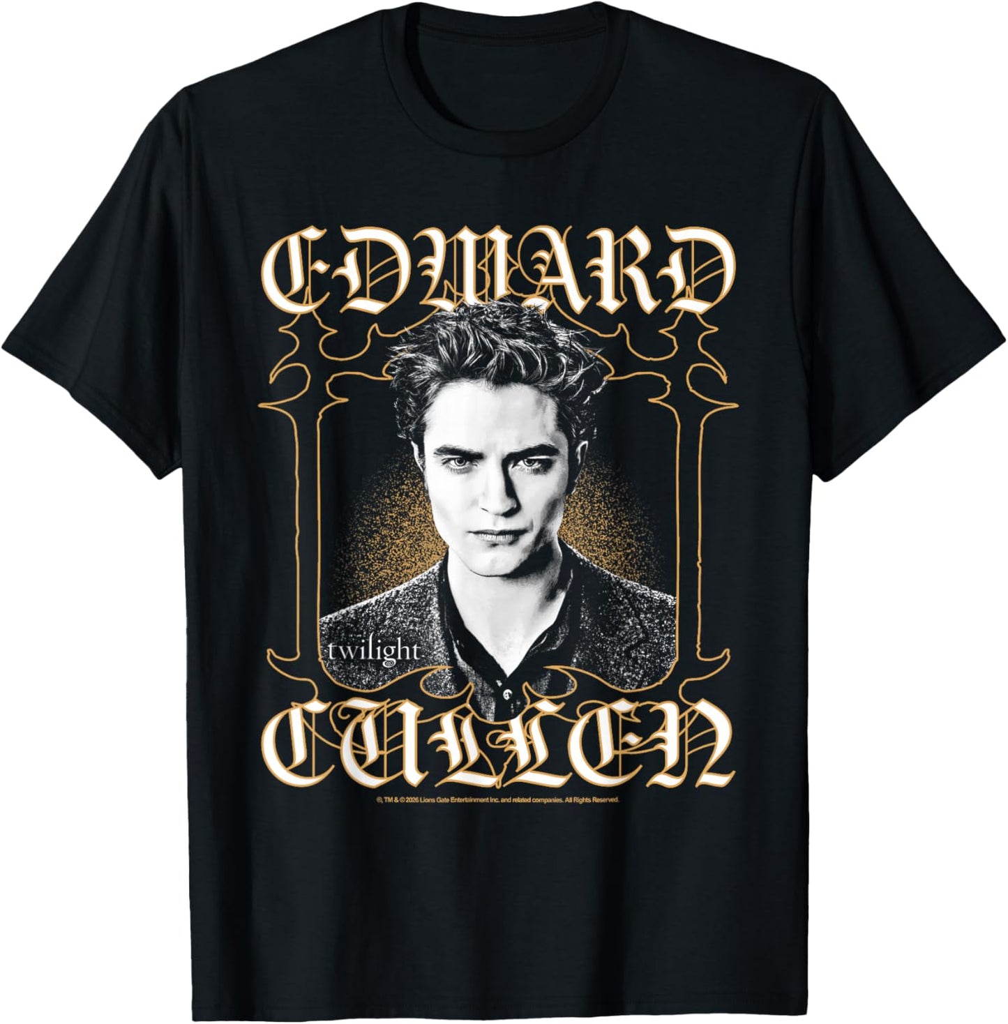 Twilight Gothic Framed Edward Cullen Portrait Retro Movie T-Shirt - T-Shirt | Black