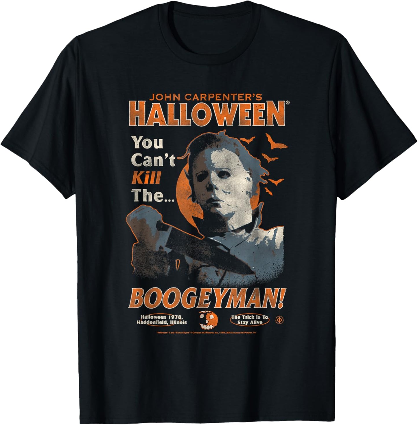 Halloween Michael Myers Portrait Poster Retro Horror Movie T-Shirt - T-Shirt | Black