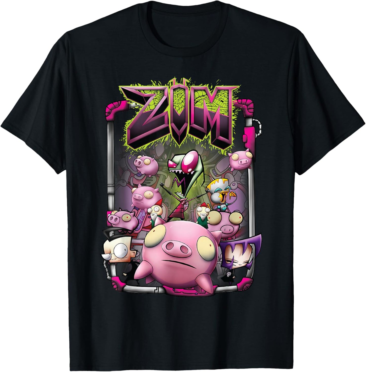 Nickelodeon Invader Zim Rubber Piggy Army T-Shirt - T-Shirt | Black