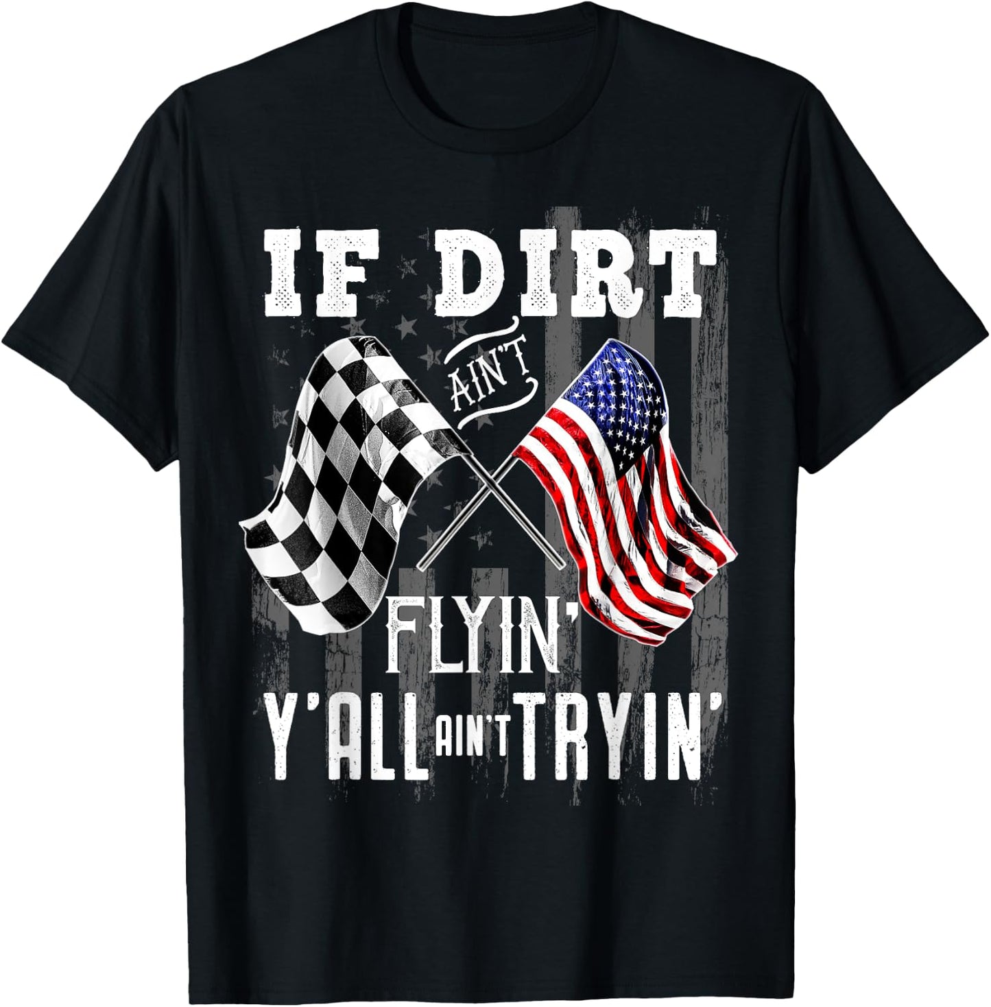 Dirt Track Racing Motocross Stock Car Racing Gift T-Shirt - T-Shirt | Black