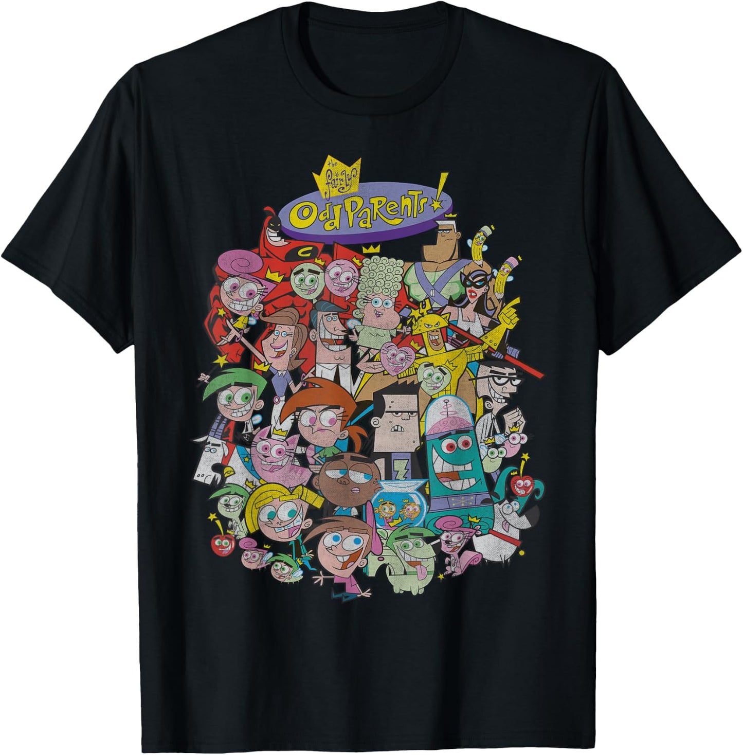 Nickelodeon The Fairly OddParents Total Character T-Shirt - T-Shirt | Black